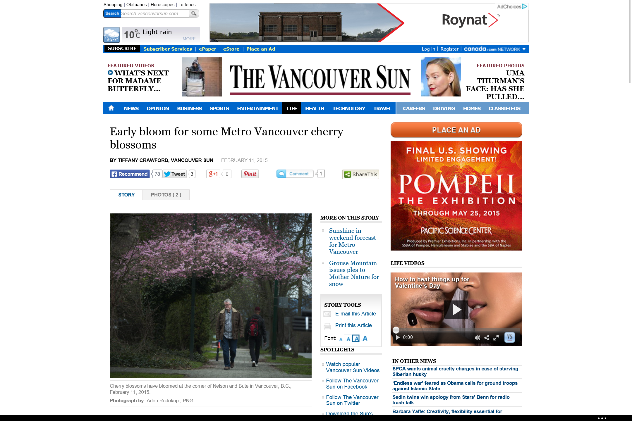 Vancouver Sun February 11, 2015