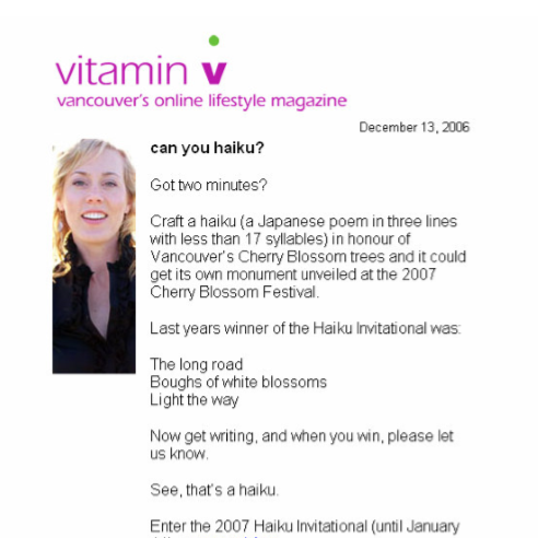 Vitamin V December 13, 2006